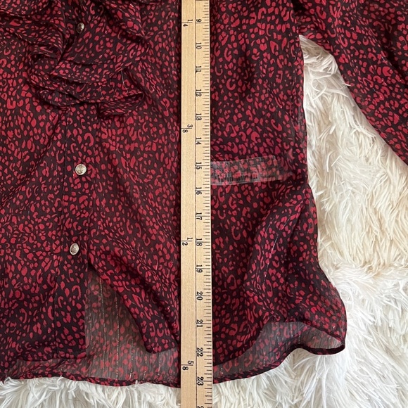 ZARA Ruffle Red Animal Print Sheer Blouse – Sze S - Picture 11 of 14